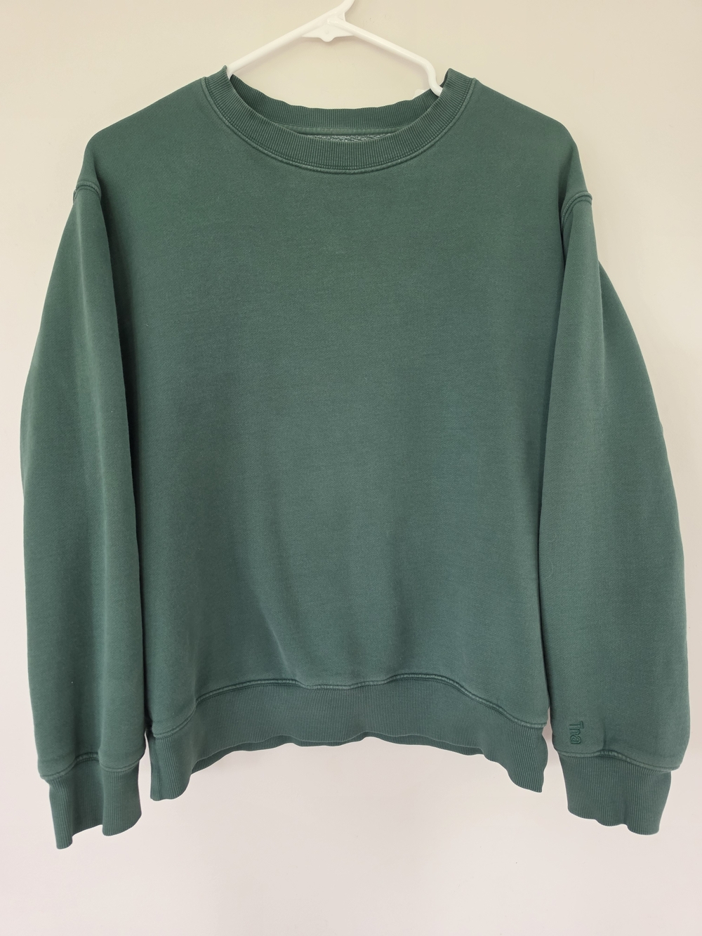 Aritzia TNA Cozy Fleece Crewneck Sweatshirt Forest Green. Women's Teens Size S